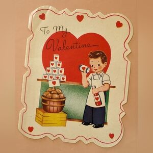 Vintage Children's Valentine | Grocery Boy Grocer